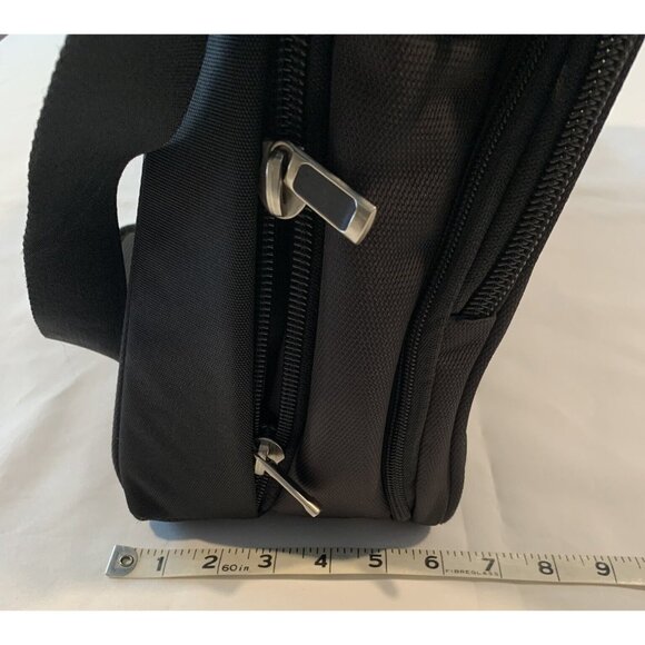 Eddie Bauer Black Nylon Laptop Bag Adjustable Strap Multiple Compartments Padded - Picture 13 of 14